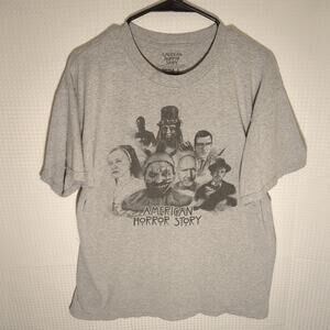 American Horror Story L Gray T-Shirt Ripple Junction Collage Horror Tee